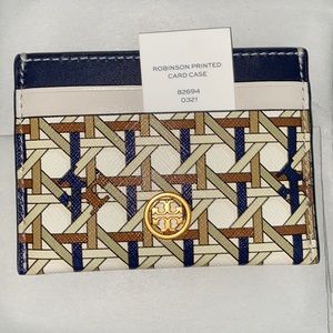 Tory Burch Robinson ‘Basketweave’ Printed Card Case 🧺🤩